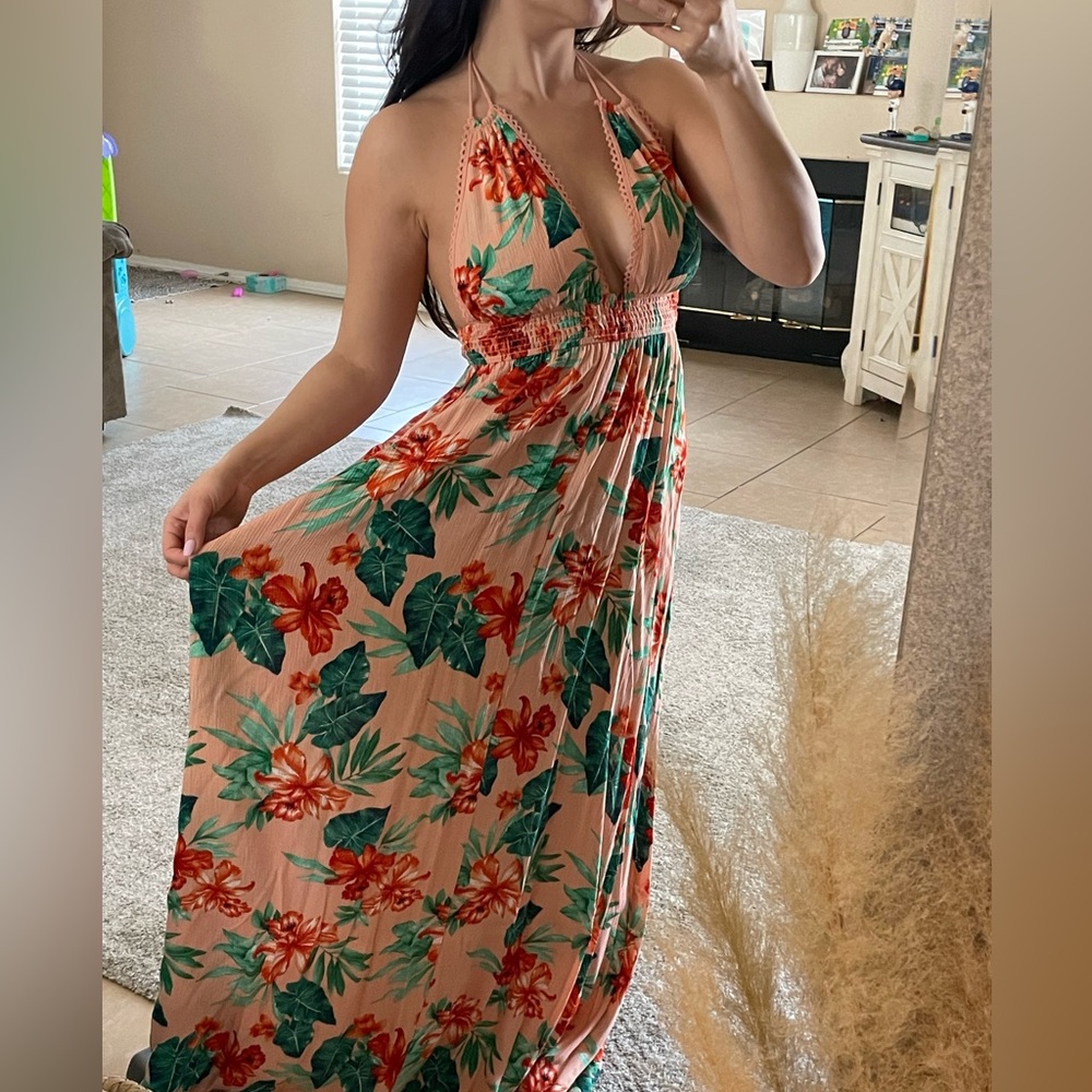 Floral halter dress